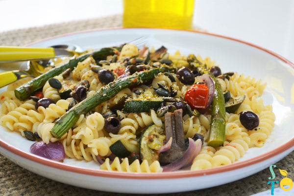 Pasta with roasted vegetables